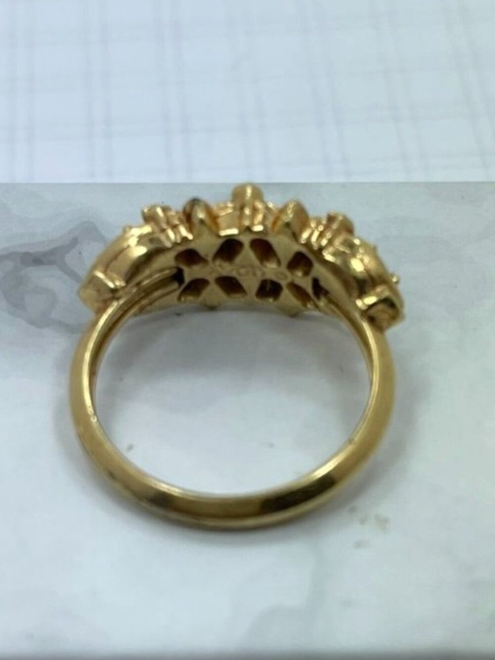 1973 Avon Royal Occasion Topaz Rhinestone Gold Tone Ring Size 7.5 - Picture 3 of 6